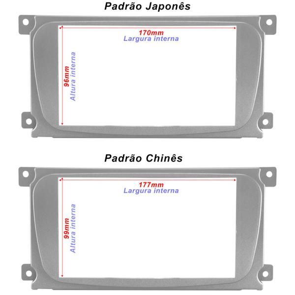 Imagem de Moldura Painel 2 Din 7" Toro 2015 a 2020 Preto Fosco Padrão Japonês Chinês