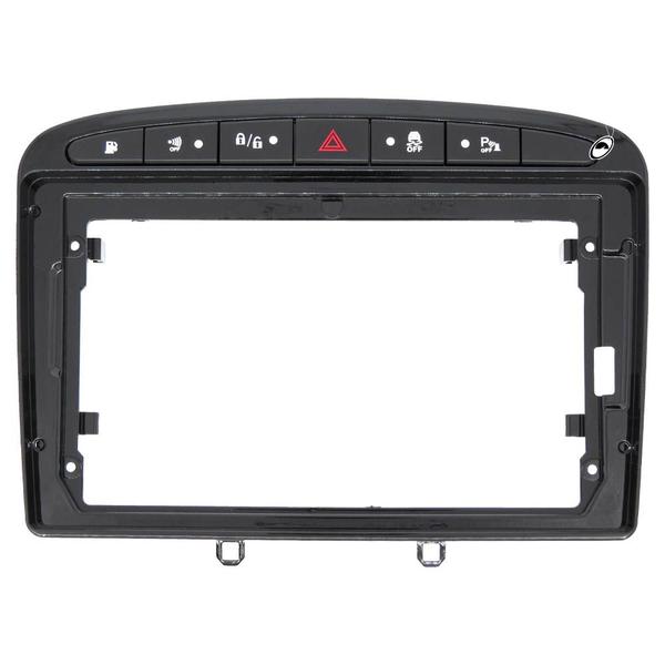 Imagem de Moldura Painel 2 Din 9" Polegadas Peugeot 308 2007 até 2012 Black Piano