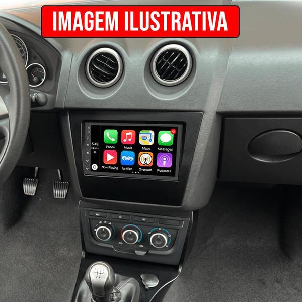 Imagem de Moldura painel 2 Din Chevrolet Celta 2006 2007 2008 2009 2010 2011 2012 2013 2014 2015 2016 7" Pol