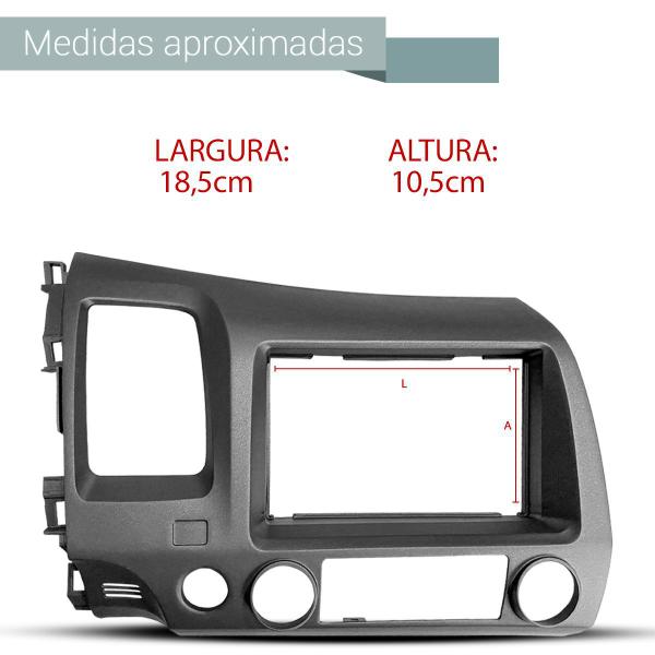 Imagem de Moldura Painel 2 Din MP5 New Civic 2007 2008 2009 2010 2011