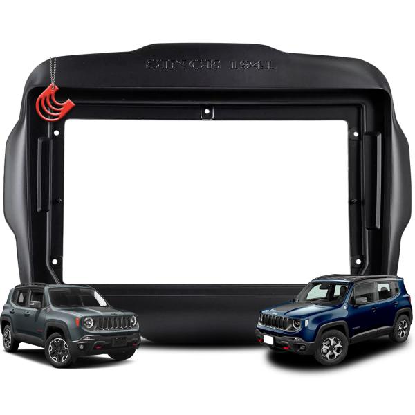 Imagem de Moldura Painel 2din 9 polegadas Tela Tv Central Multimidia Universal Mp5 Aparelho Som Jeep Renegade