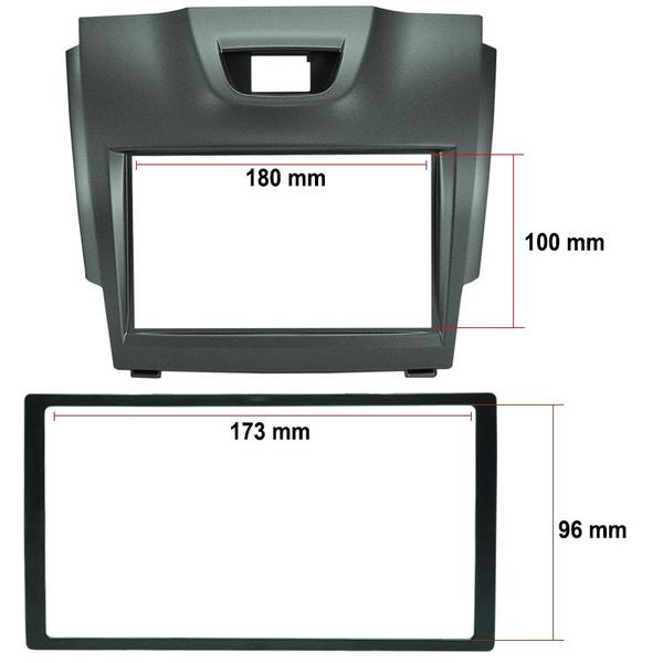 Imagem de Moldura Painel Central 2 Din 1 Din Som Dvd S10 Trailblazer 2012 à 2016 Grafite Expex Epx111