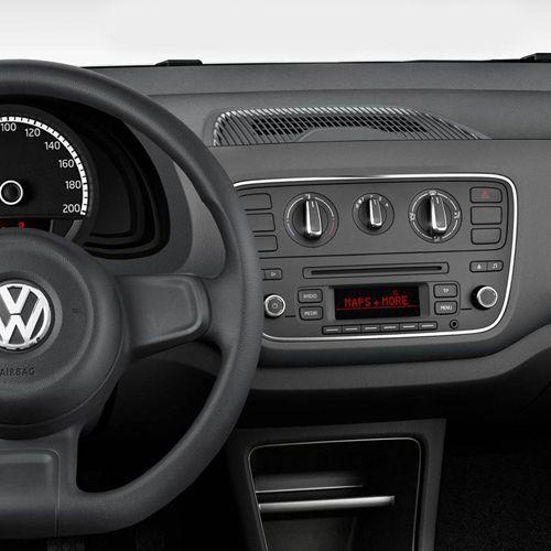 Imagem de Moldura Painel Central 2 Din Mp5 Dvd Volkswagen Vw Up 2014 à 2017 Black Piano Expex Epx 321 Tsi