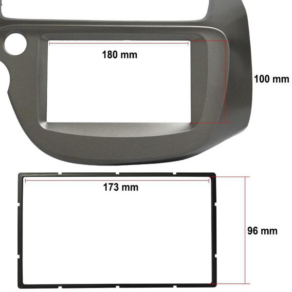 Imagem de Moldura Painel Central 2 Din Mp5 Som Dvd Honda Fit 2009 à 2014 GrafiteExpex Epx303