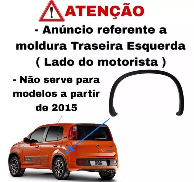 Imagem de Moldura Paralama Traseiro Fiat Uno Sporting 2011 2012 2013 2014 Lado Esquerdo Original