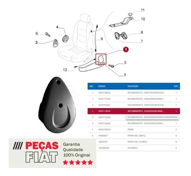 Imagem de Moldura Regulagem Do Banco Esquerdo Fiat Strada Original