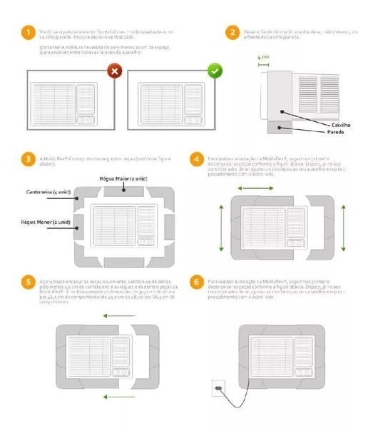 Imagem de Moldura Regulável Para Ar-Condicionado Branco 5600 até 30000 BTUs Molduflex