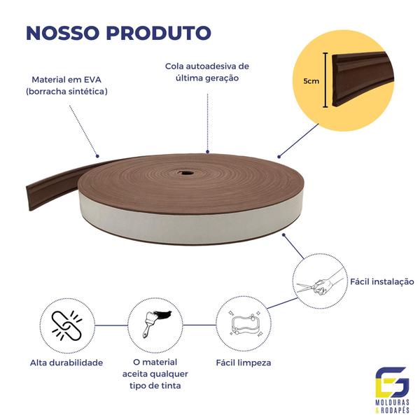 Imagem de Moldura Rodameio Eva Autocolante Flexível Terra 5cmx8mm 15 Metros