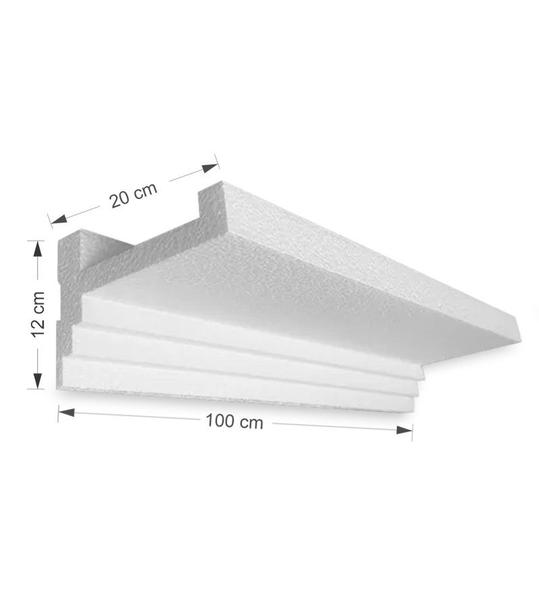 Imagem de Moldura Sanca Spot Led Isopor Roda Teto Forro 4 Metros Linear