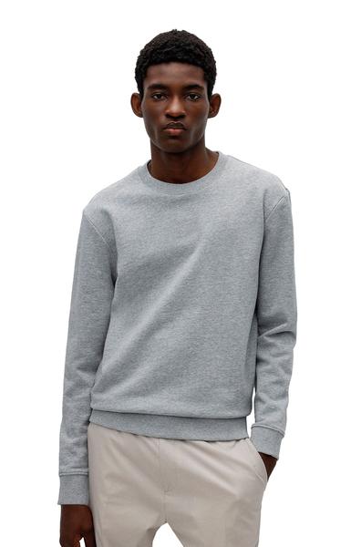 Gola Careca Moletom Cinza Masculino Liso Blusa De Moletom