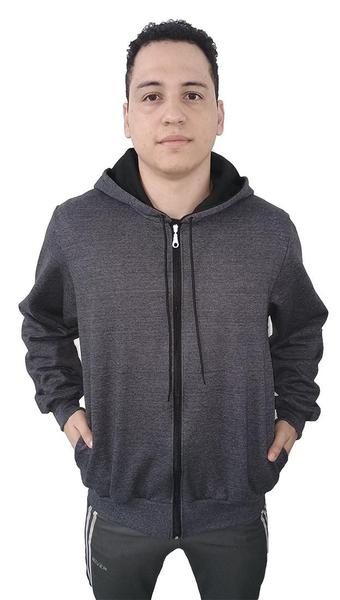 Moletom Masculino com Ziper Blusa De Frio Casaco Com Capuz Bolso