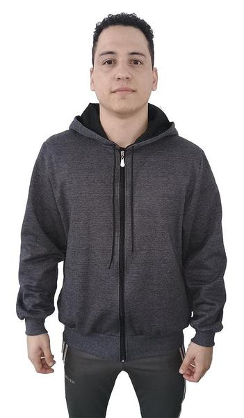 Moletom Cinza Blusa De Frio Masculina Canguru Moletom Masculino