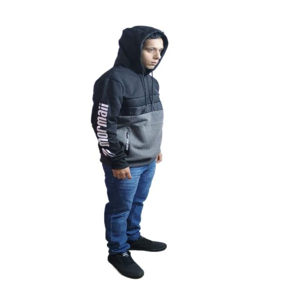 Imagem de Moletom Mormaii Fechado Fleece Com Capuz Masculino Cinza/Preto