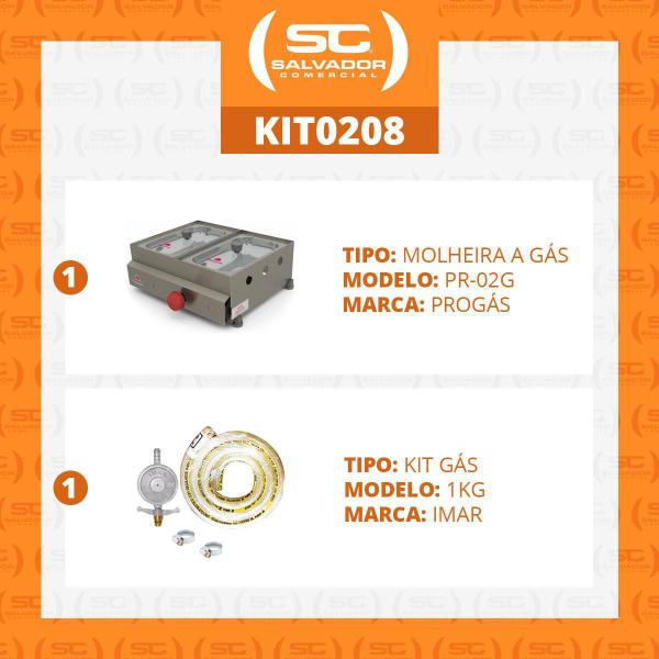 Imagem de Molheira 2 Cubas A Gás 1 Quente Pr-02G + Kit Gás - Progás