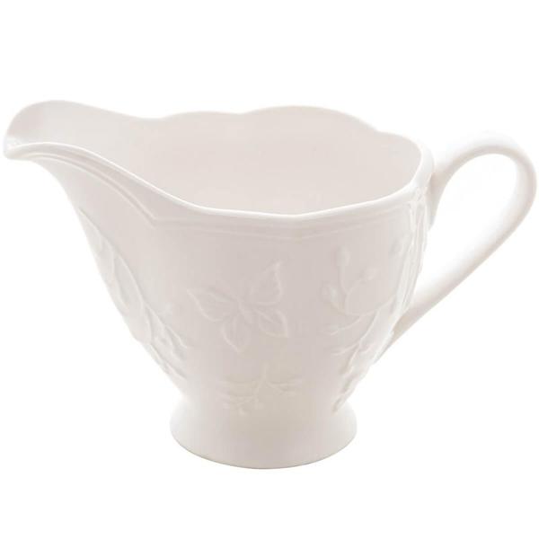 Imagem de Molheira de Porcelana 200ml Lyor New Bone Butterfly Flowers Porta Molhos e Caldas Branco