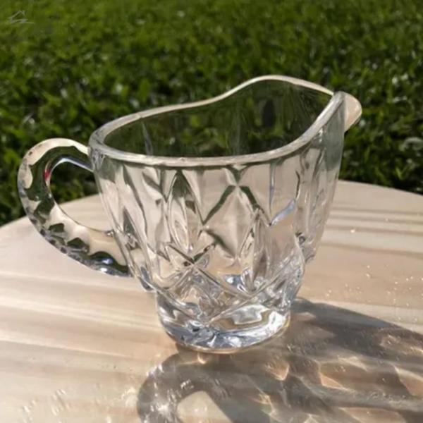 Imagem de Molheira de Vidro Cristal Decorada 172ml Com Alça Mesa Posta Útil Bazar