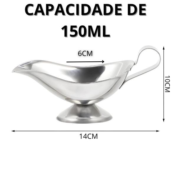 Imagem de Molheira Inox Tigela Para Molho Recipiente Para Molhos 150ml Cozinha Mini Molheiras Tijela Shoyu