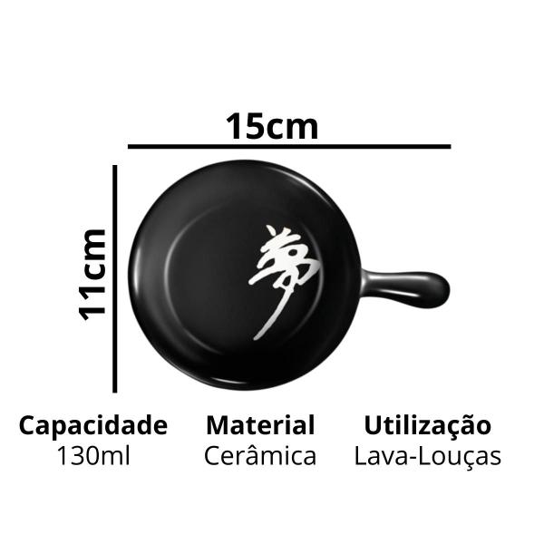 Imagem de Molheira Para Molho Shoyu com Cabo 130ml Cerâmica - 2 Pçs