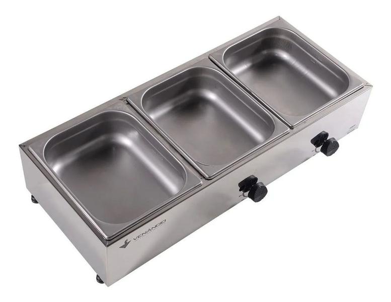 Imagem de Molheira Salsicheira De 3 Cubas À Gás Aço Inox M3 Venâncio