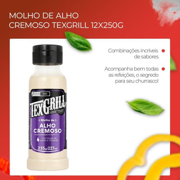 Imagem de Molho de Alho Cremoso para Acompanhamento de Carnes e Churrasco Texgrill 250g