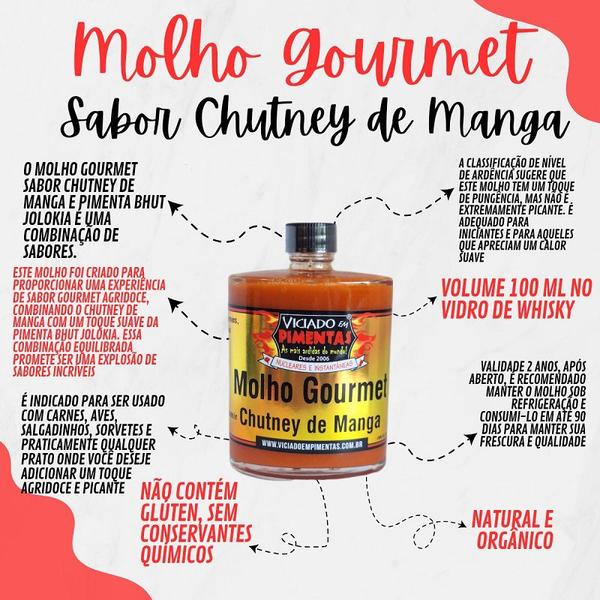 Imagem de Molho De Pimenta Gourmet Sabor Chutney De Manga - Vidro 100 Ml