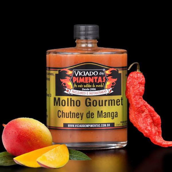 Molho De Pimenta Gourmet Sabor Chutney De Manga - Vidro 100 Ml - VICIADO EM PIMENTAS Imagem de Molho De Pimenta Gourmet Sabor Chutney De Manga - Vidro 100 Ml