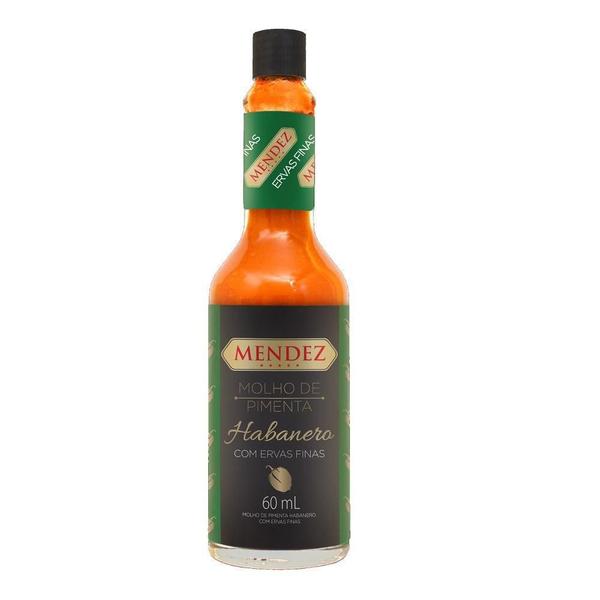 Molho De Pimenta Mendez 60Ml Habanero Ervas Finas Em Vidro Imagem de Molho De Pimenta Mendez 60Ml Habanero Ervas Finas Em Vidro