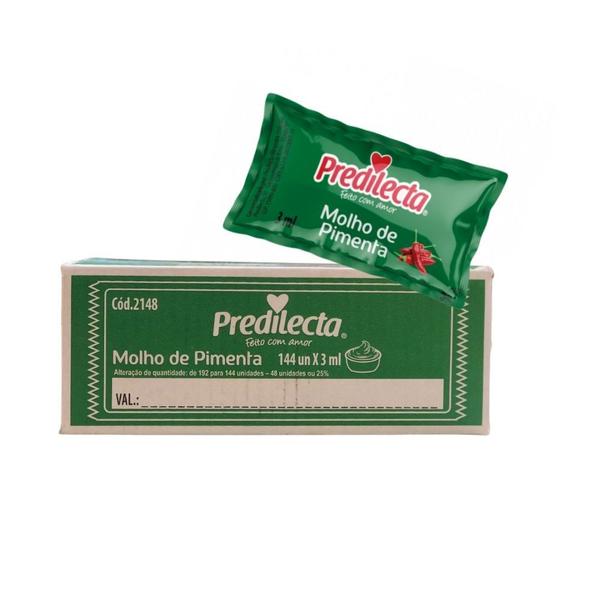 Imagem de Molho de pimenta sachet com 144x3ml predilecta