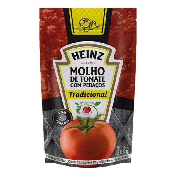 Molho de Tomate Heinz Tradicional Sachê 300g - Embalagem com 24 Unidades Imagem de Molho de Tomate Heinz Tradicional Sachê 300g - Embalagem com 24 Unidades