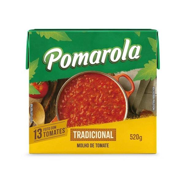 Molho de Tomate Pomarola Tradicional 520g Embalagem com 12 Unidades Imagem de Molho de Tomate Pomarola Tradicional 520g Embalagem com 12 Unidades