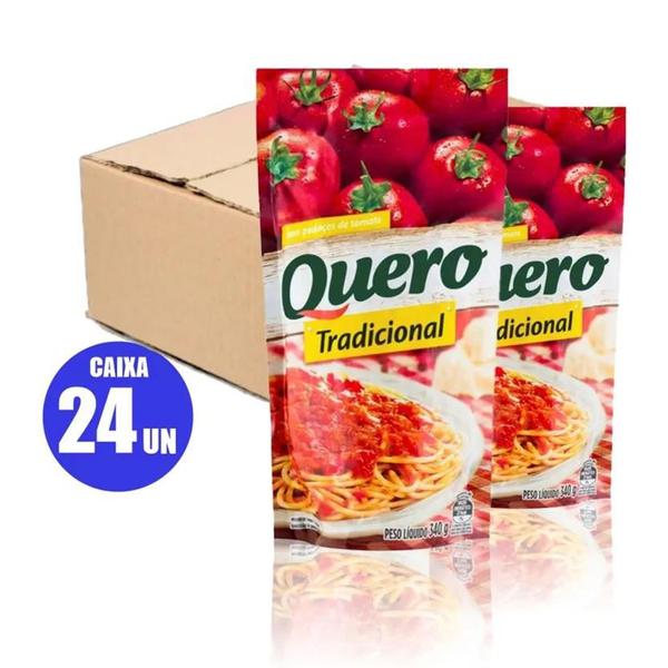 Molho De Tomate Quero Tradicional Sachê 300g 24 Uni Imagem de Molho De Tomate Quero Tradicional Sachê 300g 24 Uni