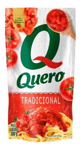 Molho De Tomate Quero Tradicional Sachê 300g 24 Uni Imagem de Molho De Tomate Quero Tradicional Sachê 300g 24 Uni