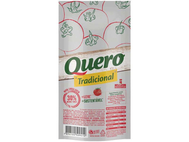 Molho de Tomate Tradicional Quero 340g Imagem de Molho de Tomate Tradicional Quero 340g