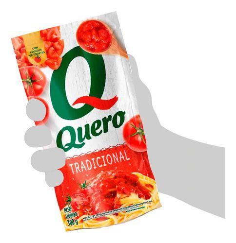 Molho De Tomate Tradicional Sachê 300g Quero Imagem de Molho De Tomate Tradicional Sachê 300g Quero