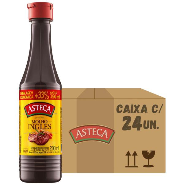 Molho ingles asteca hinomoto caixa com 24 un de 200ml Imagem de Molho ingles asteca hinomoto caixa com 24 un de 200ml
