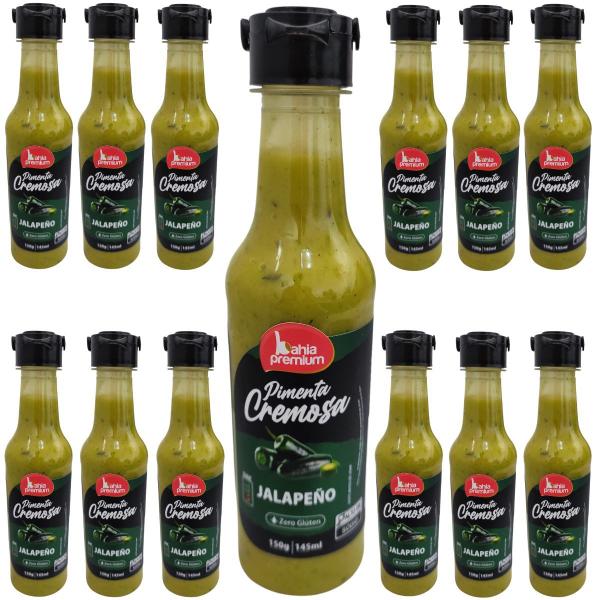 Molho Pimenta Cremosa Calabresa Temperada Ardência Moderada Mix 12u Bahia Premium 150ml Imagem de Molho Pimenta Cremosa Calabresa Temperada Ardência Moderada Mix 12u Bahia Premium 150ml