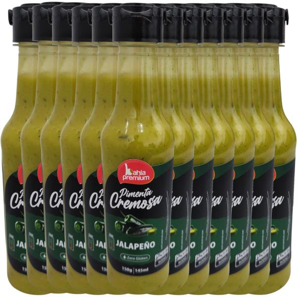 Imagem de Molho Pimenta Cremosa Caribenha Temática Ardência Extra Forte (Para os Brabos) Bahia Premium 12unid. 150ml