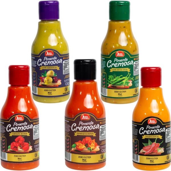 Molho Pimenta Cremosa Gourmet Ervas Finas Display 15 Unid 4 Sabores 80ml Bahia Premium (escolha sabores) Imagem de Molho Pimenta Cremosa Gourmet Ervas Finas Display 15 Unid 4 Sabores 80ml Bahia Premium (escolha sabores)