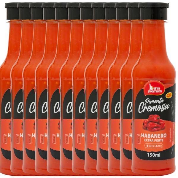 Imagem de Molho Pimenta Habanero Cremosa Picância Extra Forte (Para os Brutos) Mix 12 unidades Bahia Premium 150ml