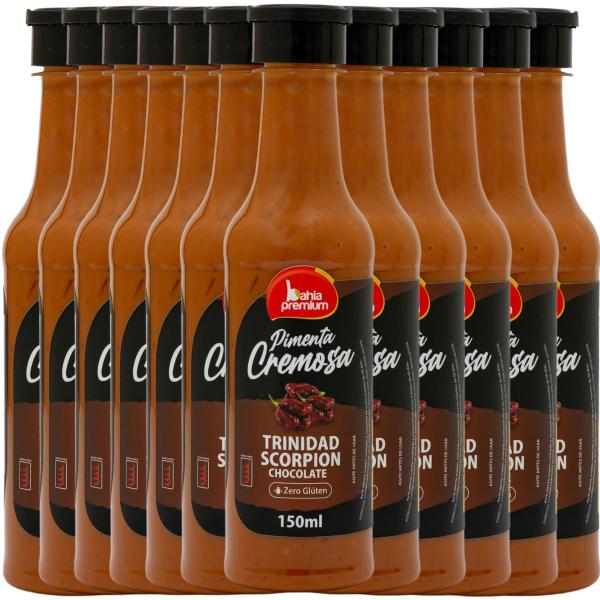 Molho Pimenta Peruana Defumada Cremosa Gourmet Ardência Média Mix 12 Unidades Bahia Premium 150ml Imagem de Molho Pimenta Peruana Defumada Cremosa Gourmet Ardência Média Mix 12 Unidades Bahia Premium 150ml