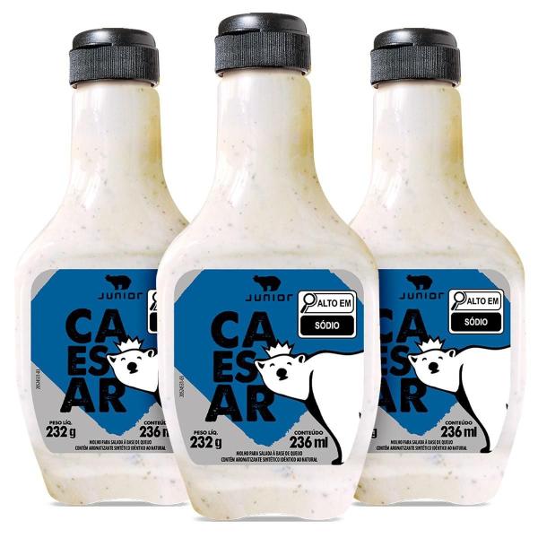 Molho Salada Caesar Italian French Parmesan Jr. 3x232g - Junior Imagem de Molho Salada Caesar Italian French Parmesan Jr. 3x232g