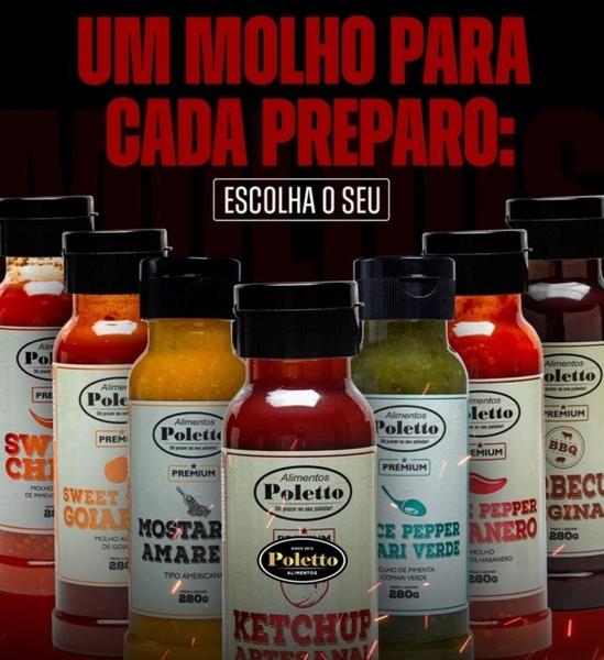 Molho Sweet Chilli Goiabada Poletto Gourmet Agridoce 280g Imagem de Molho Sweet Chilli Goiabada Poletto Gourmet Agridoce 280g