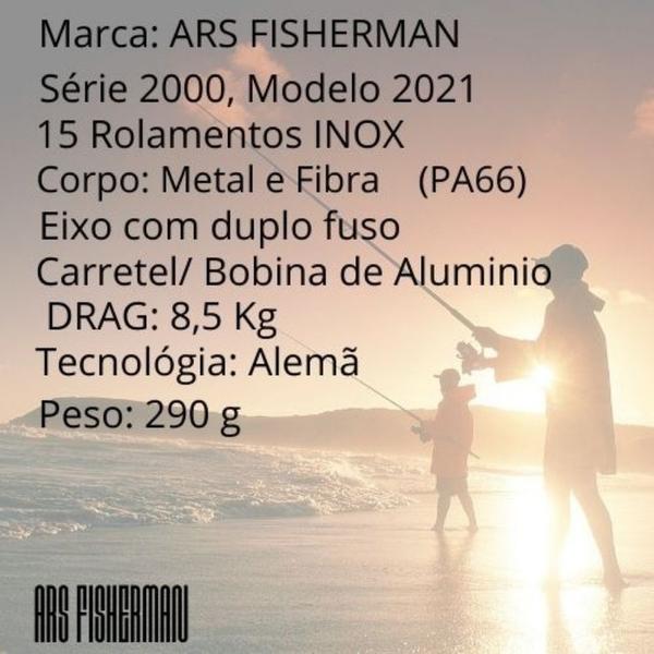 Imagem de Molinete 2000 15 Rolamentos Inox 5.1:1 Leve 290g forte 18,73 lb ARS FISHERMAN