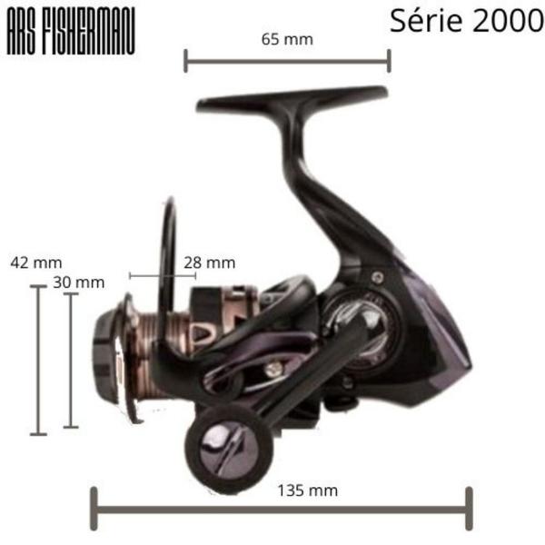 Imagem de Molinete 2000 15 Rolamentos Inox 5.1:1 Leve 290g forte 18,73 lb ARS FISHERMAN