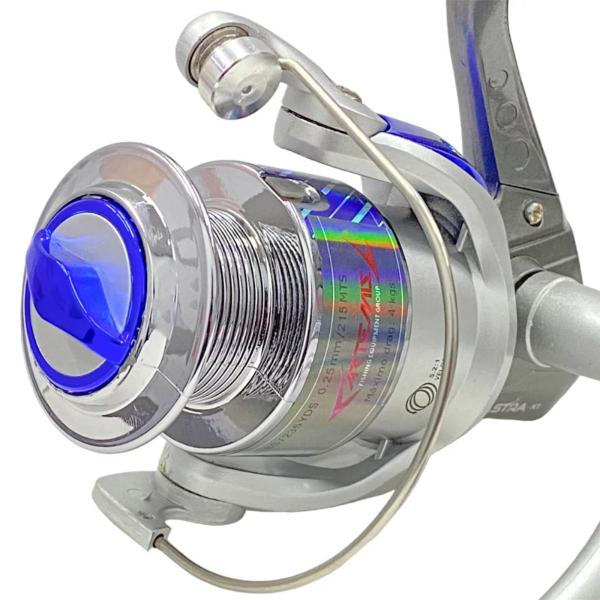 Imagem de Molinete Carretel Pesca Artemis Fishing Astra XT 3000 Recolhimento 5.2:1 Drag 4Kg 02 Rolamentos Azul