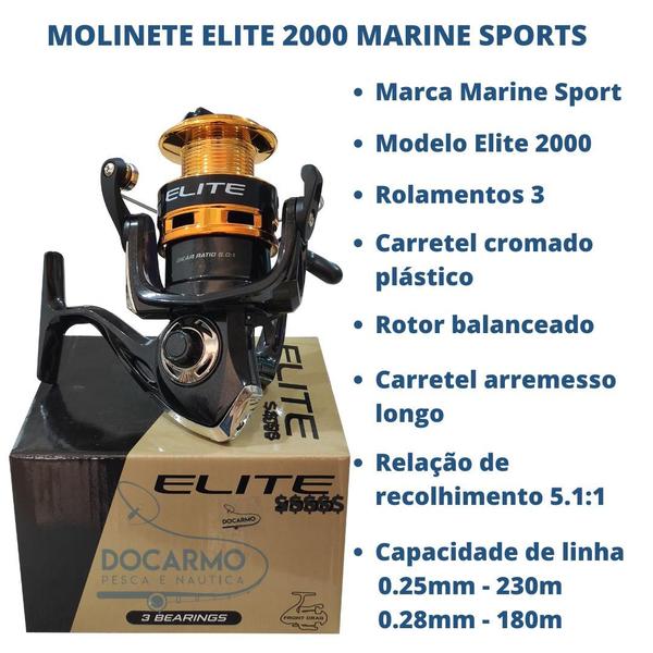 Imagem de Molinete Elite Gold 2000 Carretel de Longo Arremesso Marine