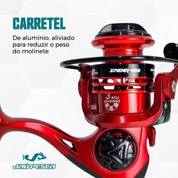 Imagem de Molinete Micro JP SPIDER 400 3 Rolamentos Vermelho