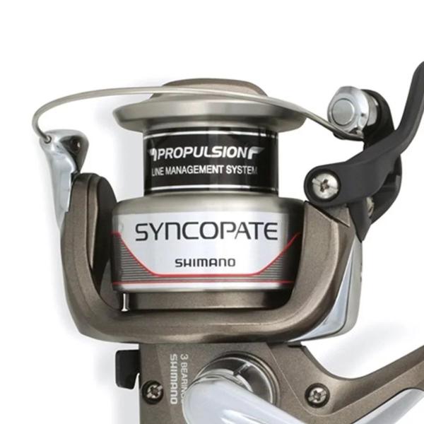 Imagem de Molinete Shimano Syncopate 2500FG Pesca de Robalo Tilápia Traíra Tucunaré 5.2:1 3,1kg 233g