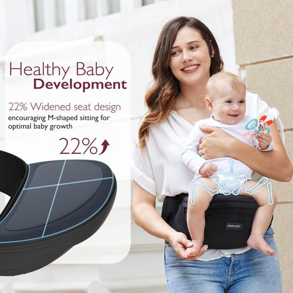 Imagem de Momcozy Canguru Infantil Ergonomicamente Ajustável com Cinto Abdominal 3D, Preto