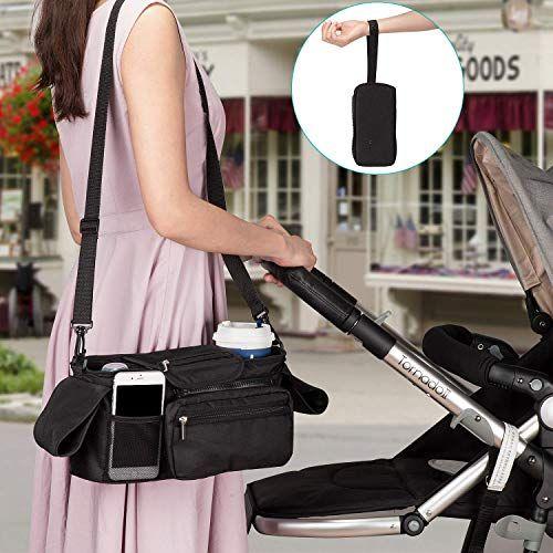 Imagem de Momcozy Organizador Universal para Carrinho com Porta-copos Isolados e Bolsa Destacável - Preto